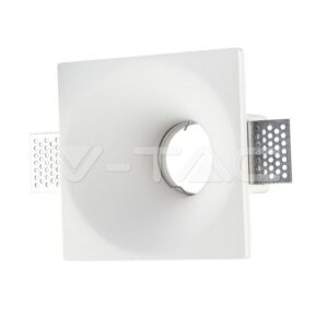 SKU-3653 GU10 Fitting Square Gypsum White Deep 121 x 121 mm