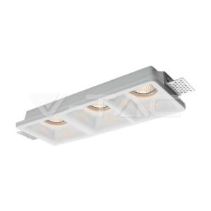 SKU-6764 3xGU10 Fitting Gypsum Round White