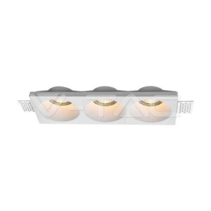 SKU-6765 3xGU10 Fitting Gypsum Round White
