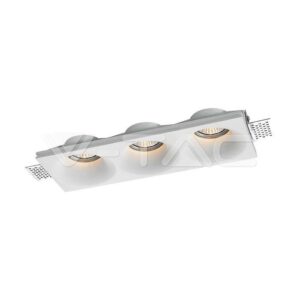 SKU-6766 3xGU10 Fitting Gypsum Round White